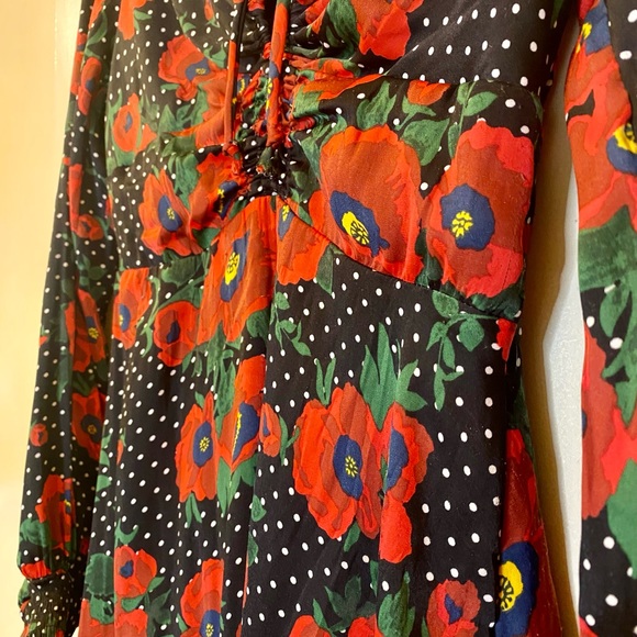Beautiful, red, floral print dress by Free People, size small - Picture 7 of 12